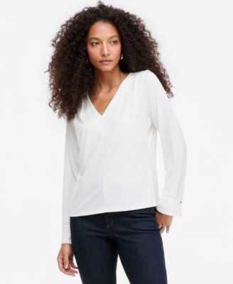 Women's V-Neck Long-Sleeve Blouse