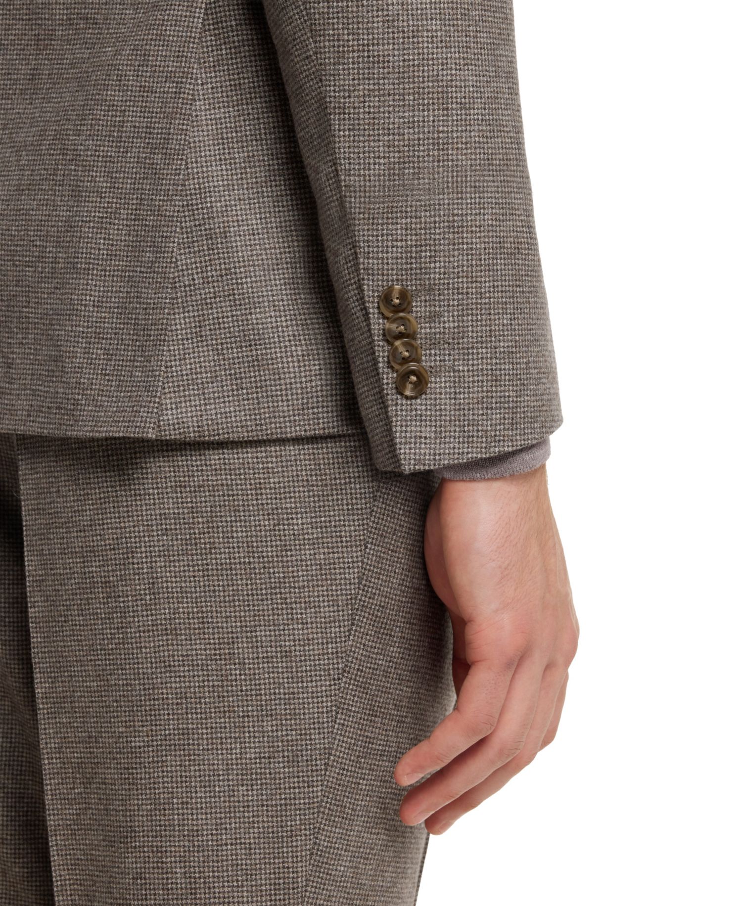 Men's Virgin Wool Slim-Fit Patterned Suit