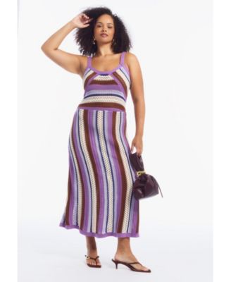Women's June and Vie Stripe Sweater Midi Dress