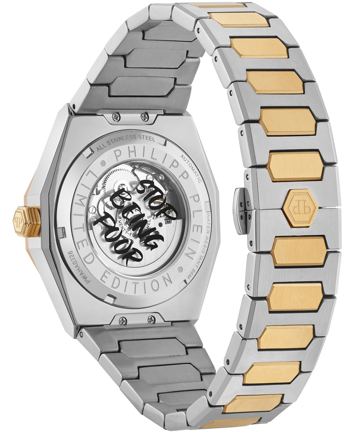 Philipp Plein Deluxe Men's Two Tone Bracelet Watch 44mm