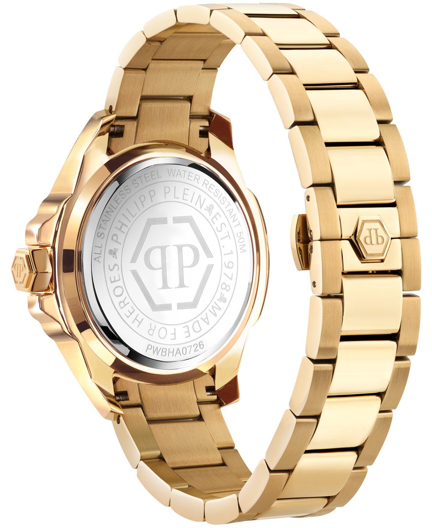 Мужские часы Philipp Plein Majesty IP Yellow Gold Stainless Steel Bracelet Watch 45mm — фото 3