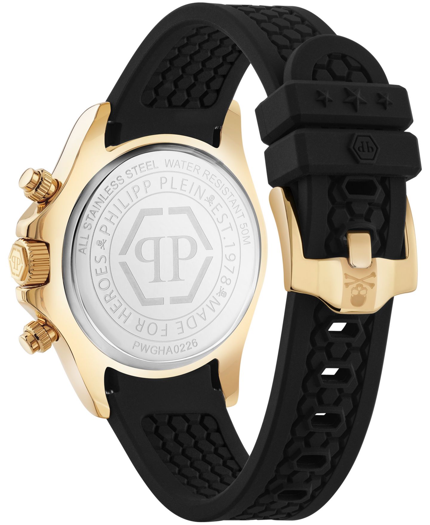Мужские часы Philipp Plein Black Silicone Strap Watch 43mm — фото 3