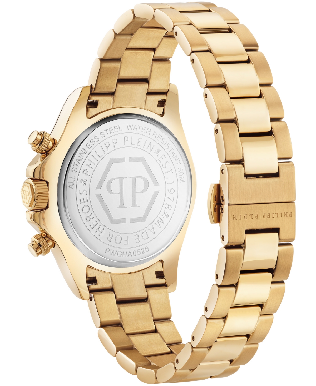 Philipp Plein Nobile Men's Ip Yellow Gold Stainless Steel Bracelet Watch 43mm