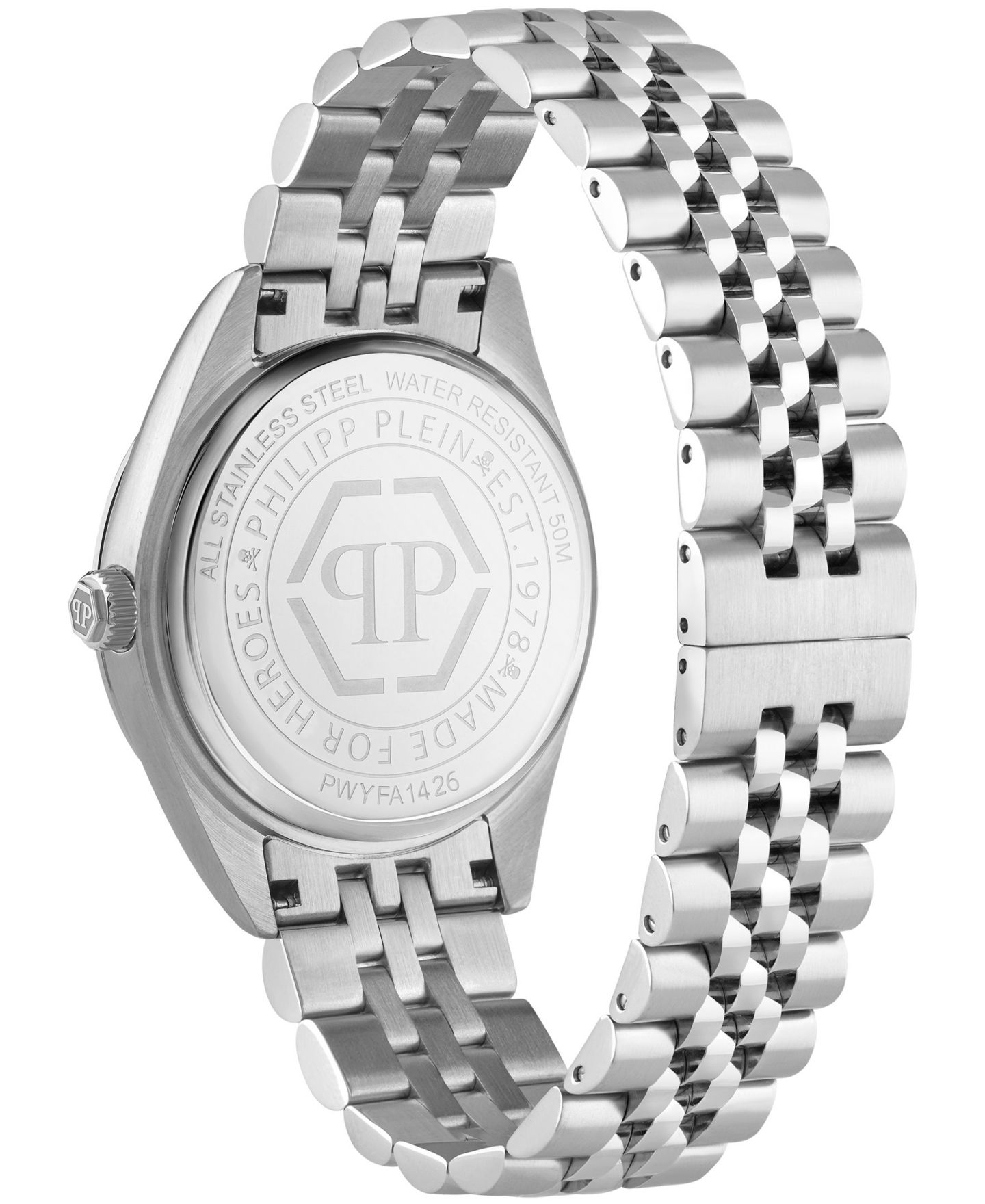 Женские часы Philipp Plein Date Superlative Silver Stainless Steel Bracelet Watch 34mm — фото 3