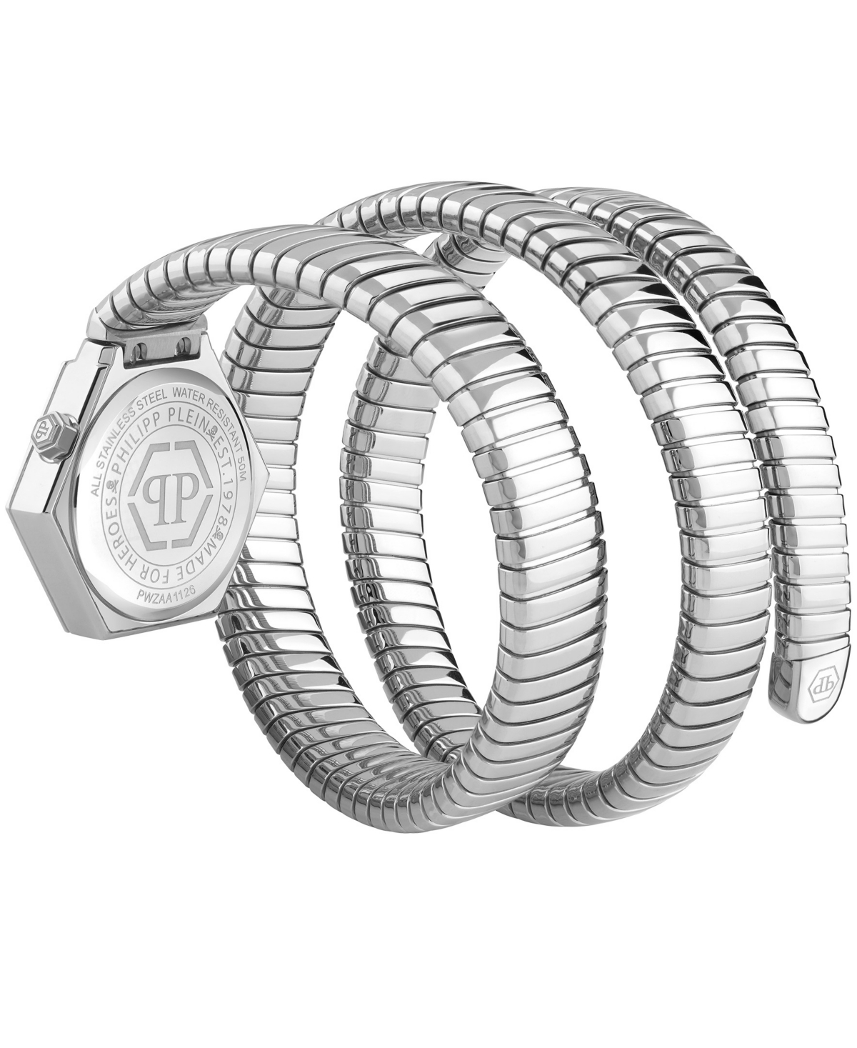 Philipp Plein nake Hexagon Women's Silver Stainless Steel Bracelet Watch 24mm