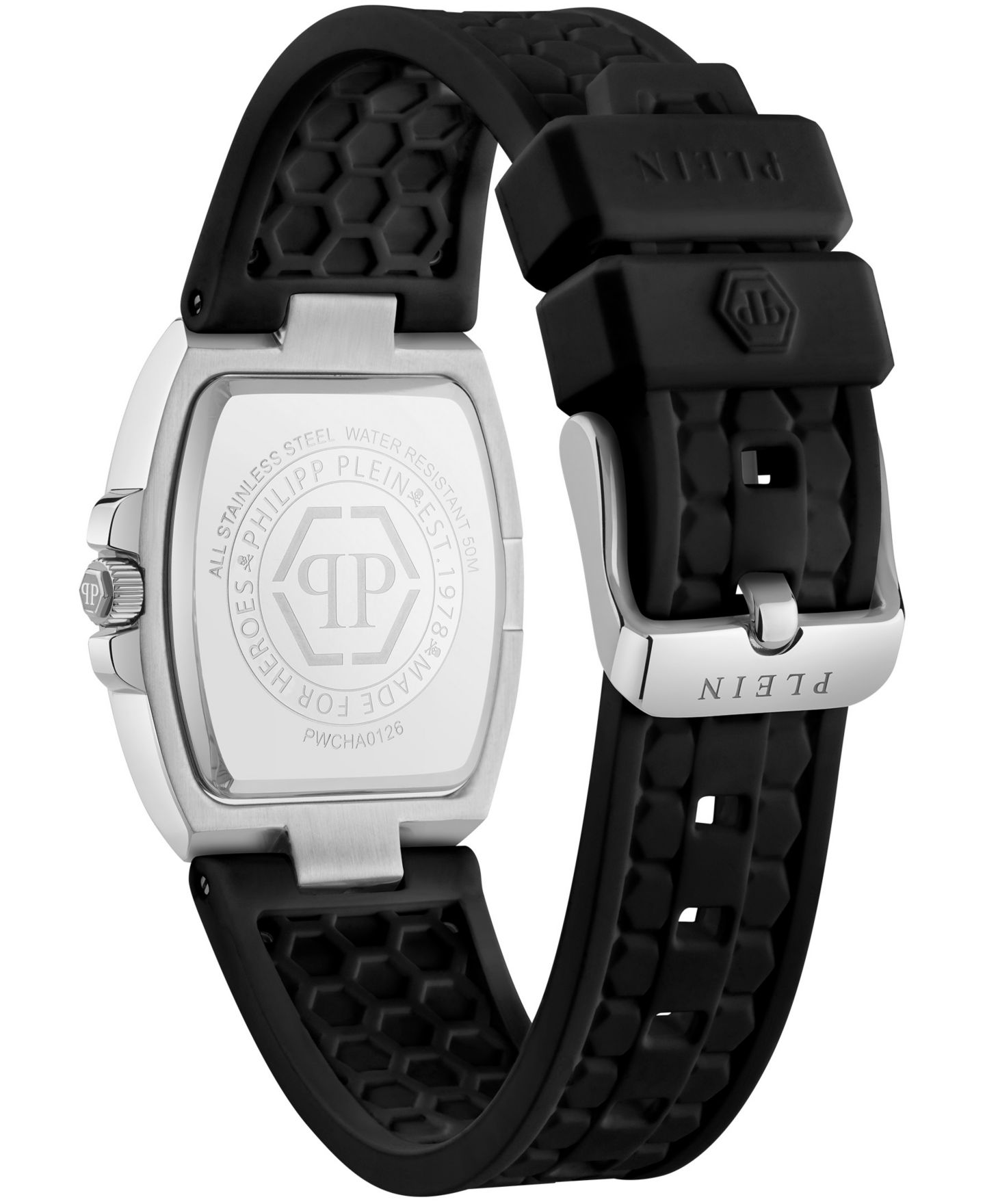Женские часы Philipp Plein Supreme Black Silicone Strap Watch 30mm — фото 3