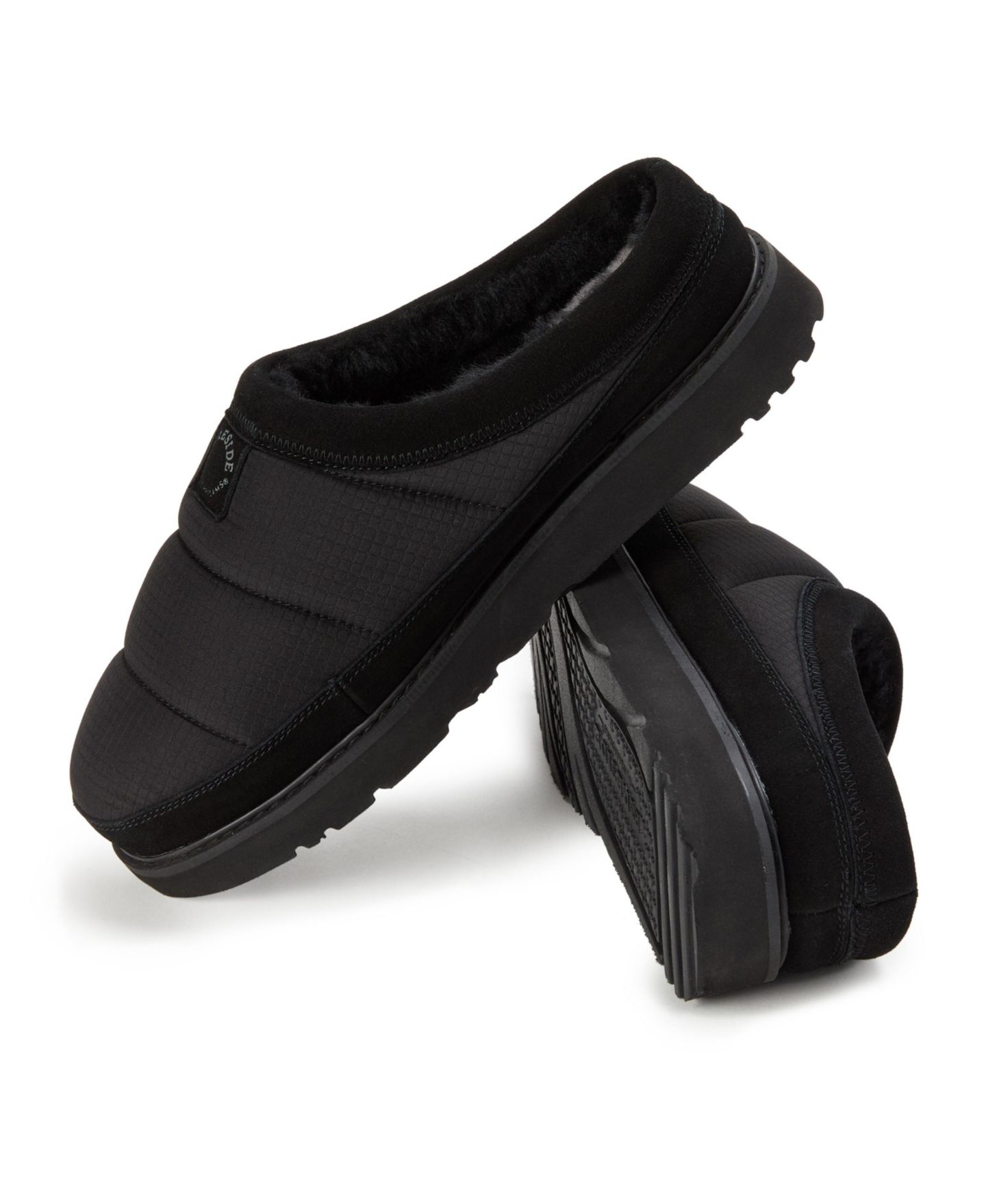 Мужские сабо Dearfoams Grafton Sport Nylon Puff Clog Water Repellent Slippers, цвет: Чёрный — фото 7
