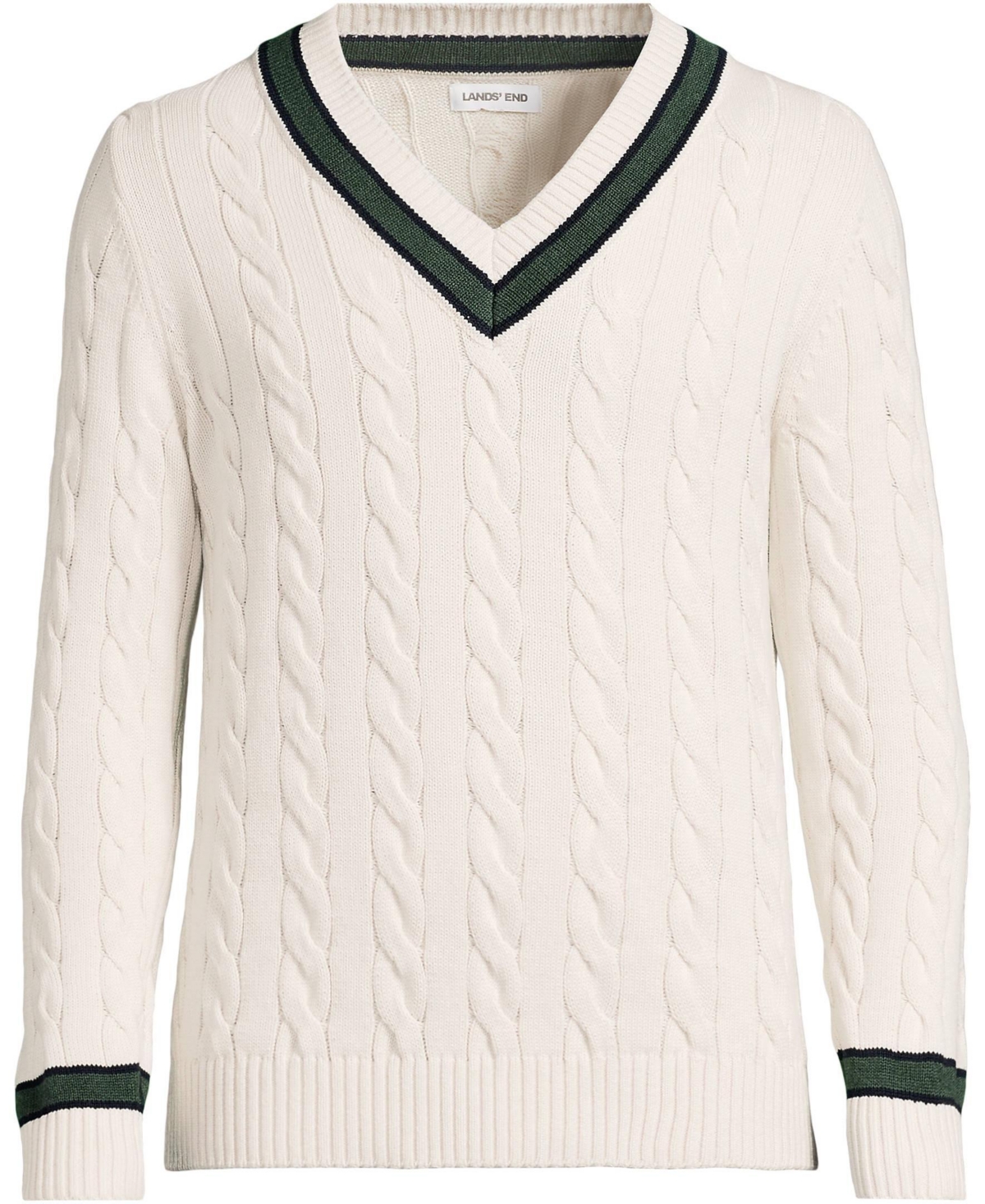 Lands' End Men's Long Sleeve Drifter Cricket Sweater