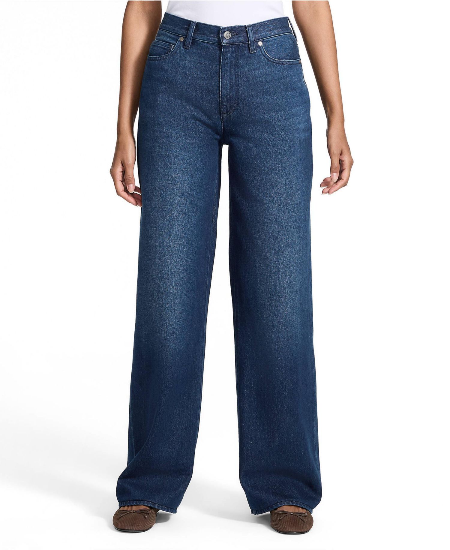 Women's Rigid Denim Mid Rise Baggy Jeans