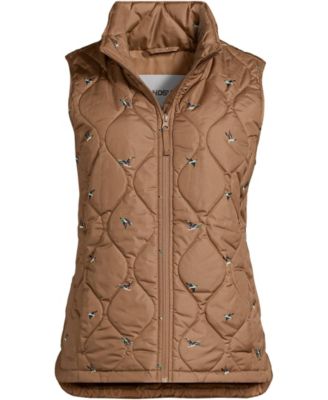 Plus Size Print FeatherFree Quilted Insulated Vest
