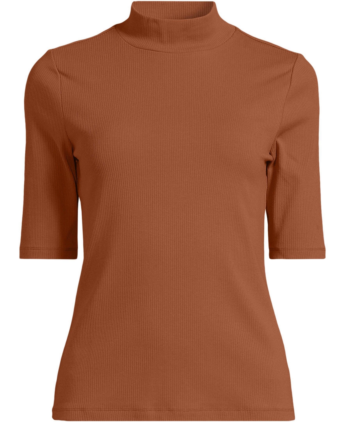 Lands' End Women's Wide Rib Mock Turtleneck
