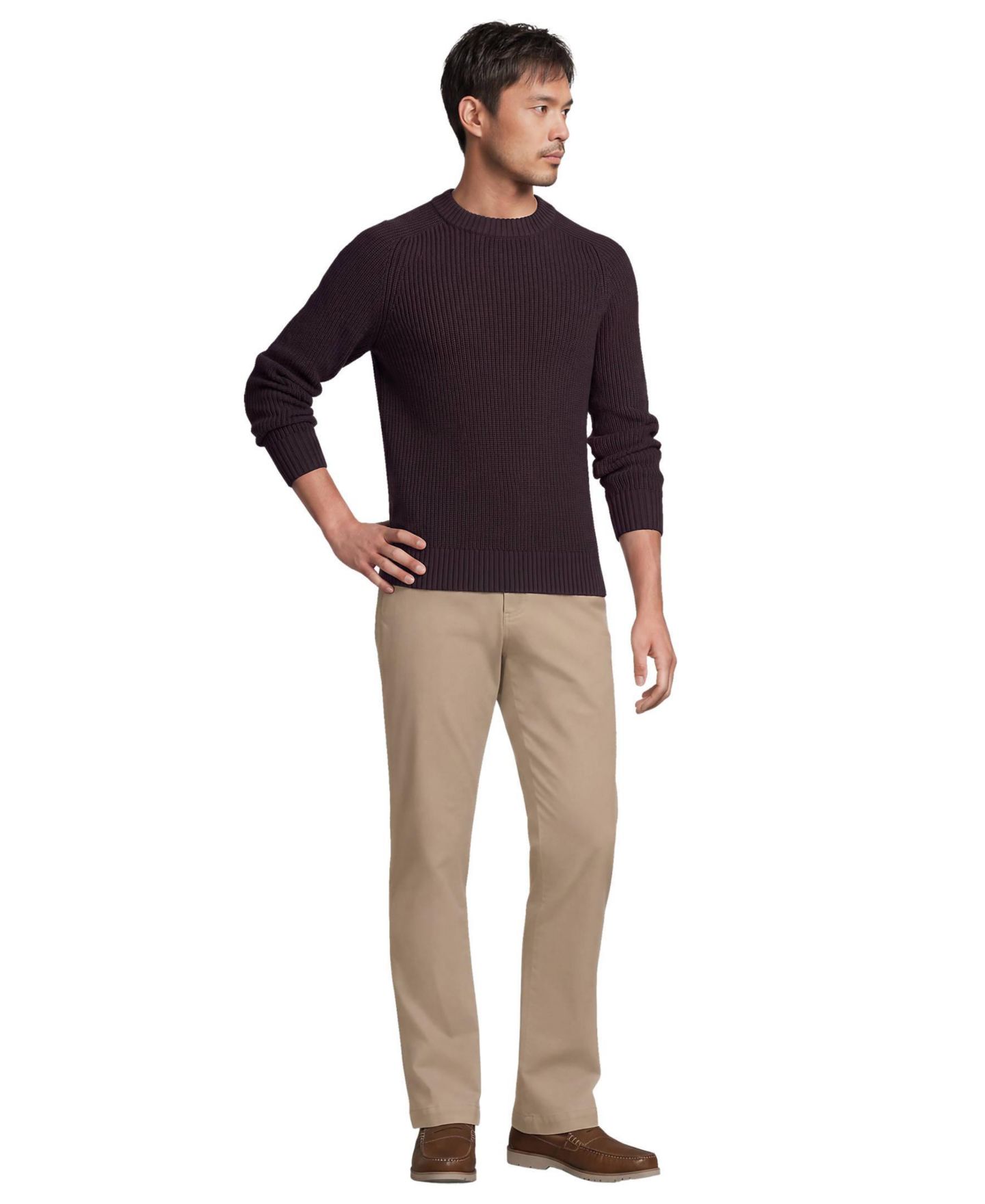 Мужские брюки Lands' End Knockabout Classic Straight Fit Chino Pant, цвет: Пустынный рыжевато-коричневый — фото 4