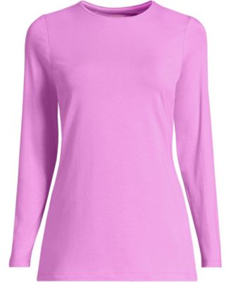 Women's Lightweight Jersey Skimming Long Sleeve Crew Neck T-shirt