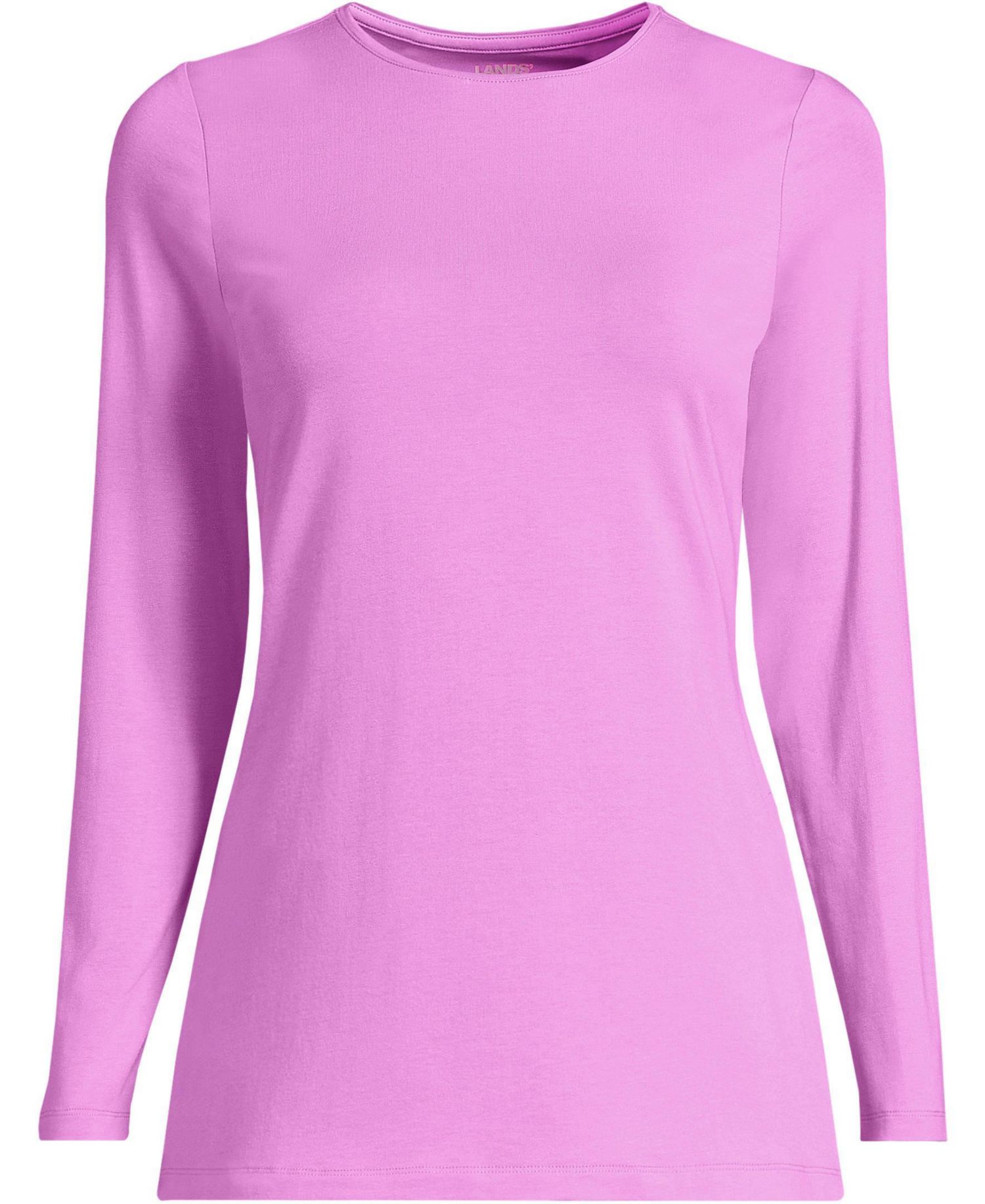 Women's Lightweight Jersey Skimming Long Sleeve Crew Neck T-shirt
