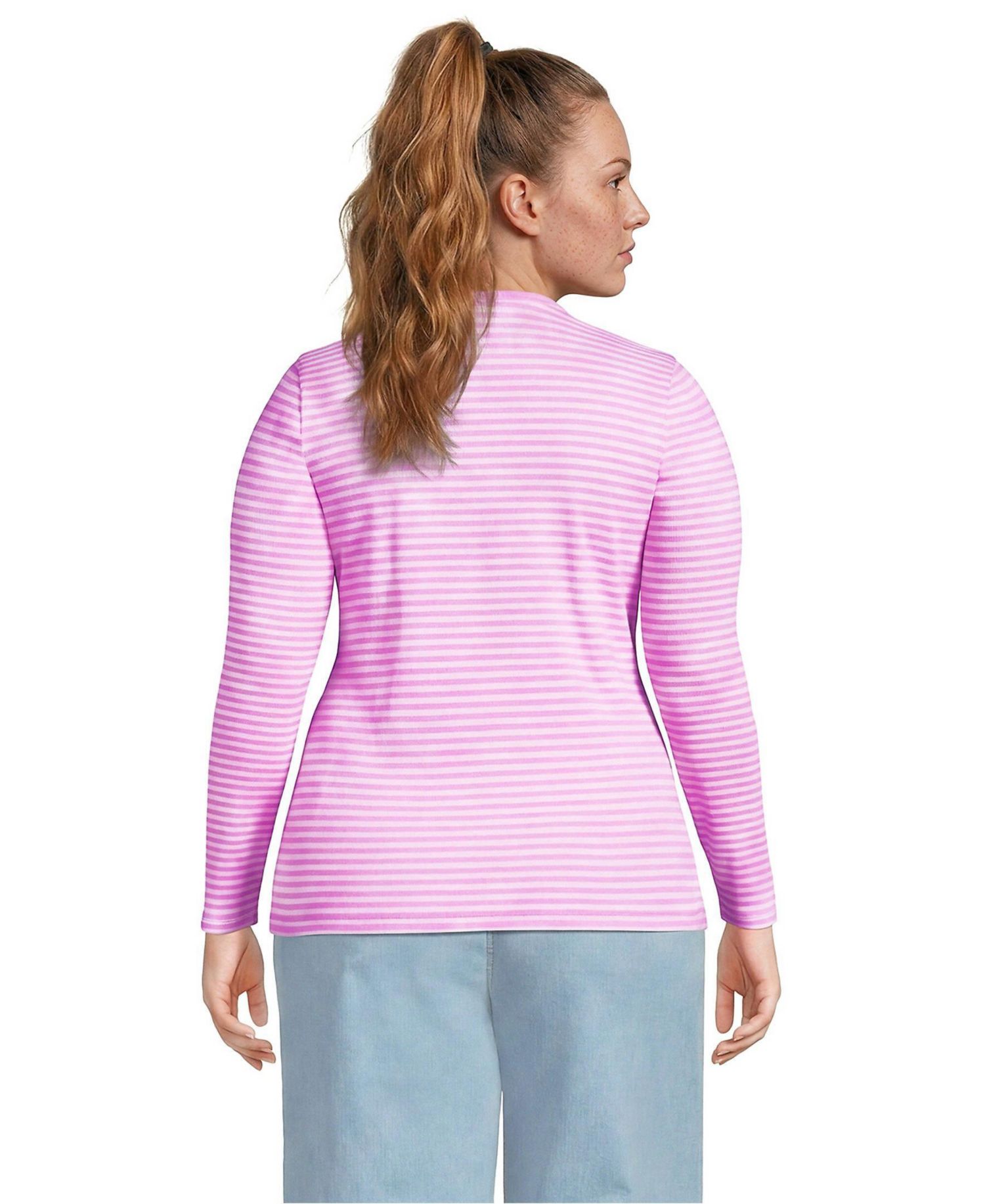 Plus Size Long Sleeve Micro Rib T-Shirt