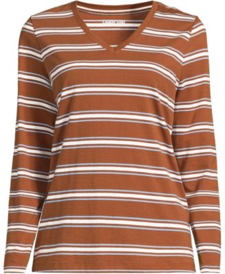 Women's Tall Supima Cotton Long Sleeve V-Neck T-Shirt