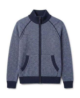 Toddler Boys 2T-4T Organic Full Zip Raglan Mock Neck Sweater