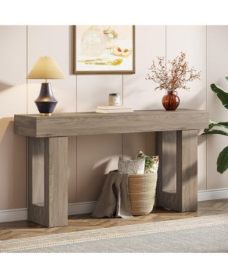 Modern 63 Inch Console Table for Entryway with Wood Finish