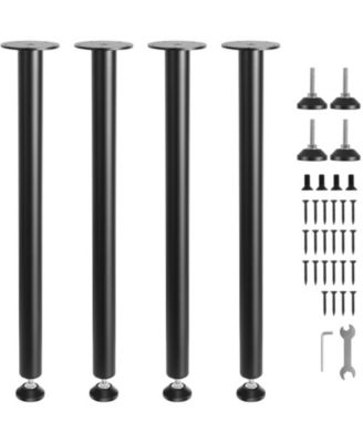 28 in Adjustable Steel Desk Legs Set of 4 1200 lbs Load Capacity Heavy Duty with Foot Cup