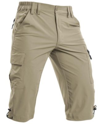Quick Dry Men's Capri Cargo Shorts 5 Pockets Hiking Fishing Athletic Wear