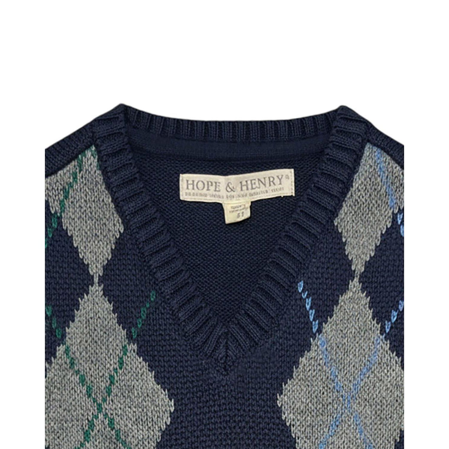 Little Boys 5-7 Organic V-Neck Argyle Sweater Vest