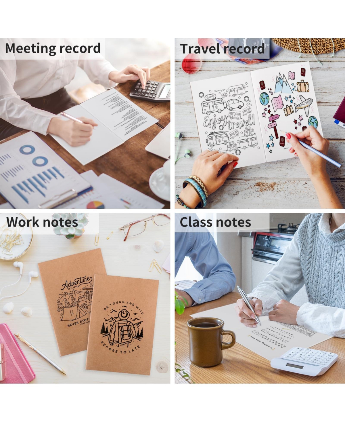 Danrong 48 Pack Blank Journals Bulk Travel Office Soft Cover Notebooks 80gsm Paper