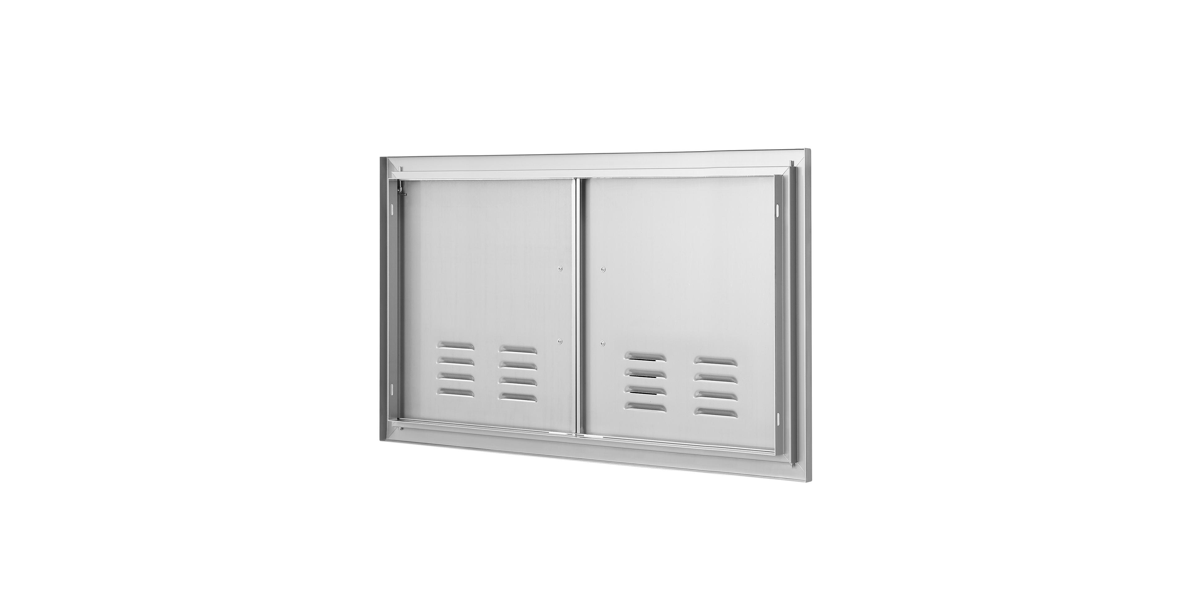 Sugift 36W x 21H in Double Outdoor Kitchen Access Door Stainless Steel Flush Mount with Handles Vents