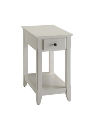Accent Table Drawer Shelf Storage Tapered Leg Bronze Handle Unit