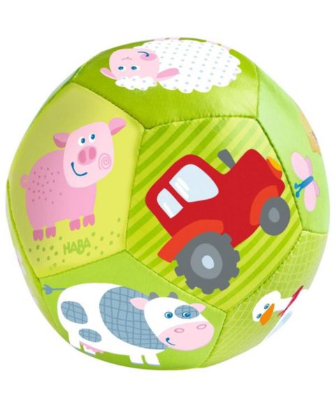 Детский мяч Haba On the Farm Soft Baby Ball with Farm Animals, Sensory Play, Ages 6 Months+, цвет: Зелёный
