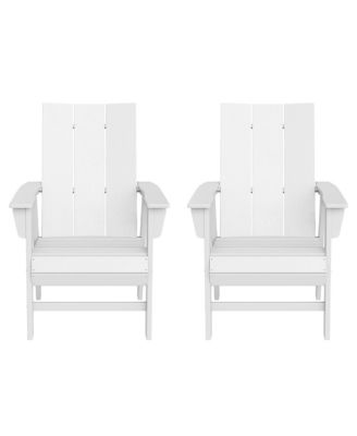Outdoor Patio HDPE Plastic Modern Adirondack Dining Chairs (Set of 2)