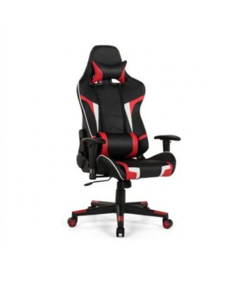 Reclining Swivel Massage Gaming Chair with Lumbar Support and Headrest
