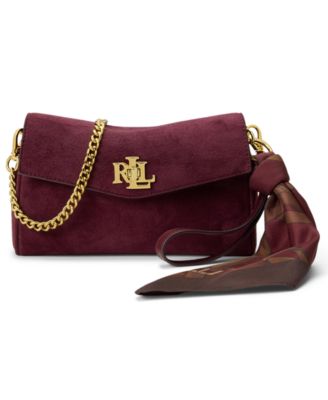 Scarf Trim Suede Small Crossbody Bag