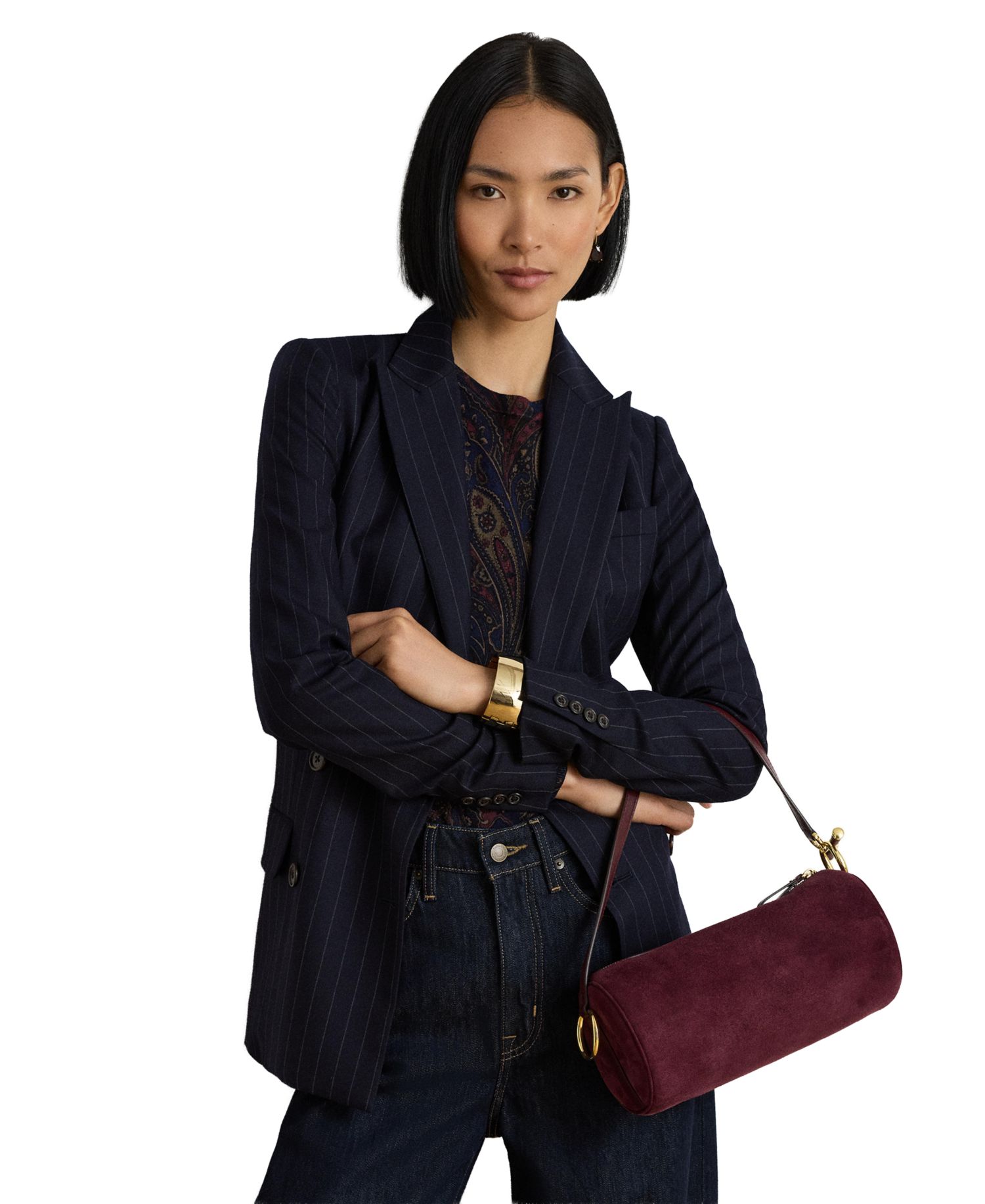 Suede Small Blaike Barrel Bag