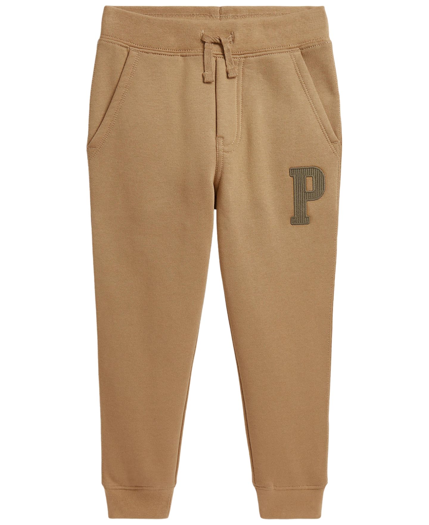 Брюки Polo Ralph Lauren Fleece Letter Joggers для мальчиков, цвет: Верблюжий — фото 1