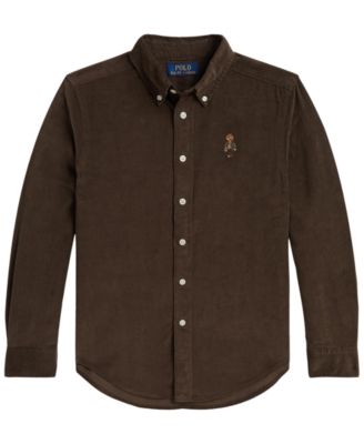 Boys' 8-20 Polo Bear Cotton Corduroy Shirt