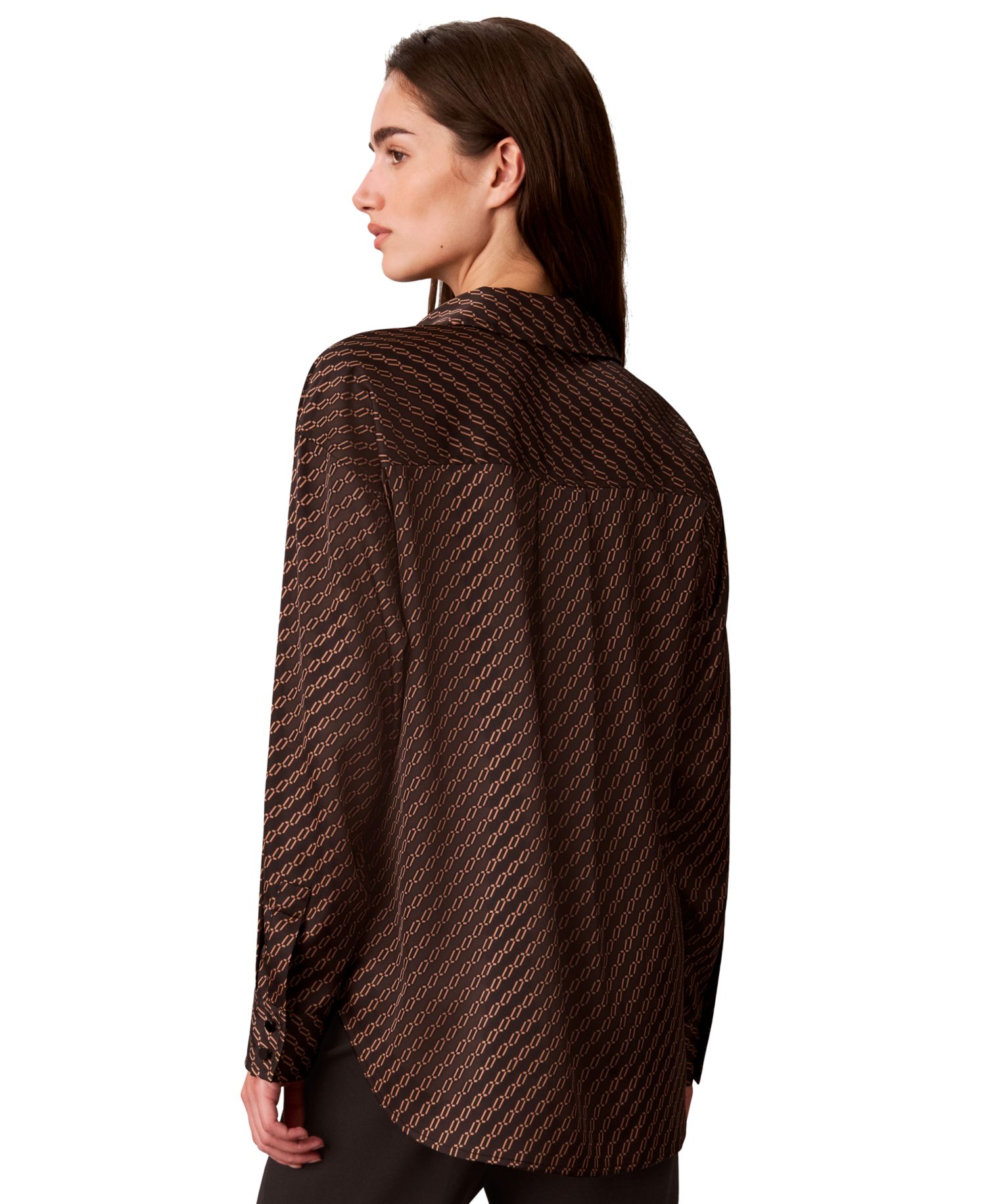 Women's Long-Sleeve Satin Blouse