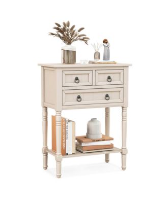 Console Entryway Table with 3 Drawers Open Shelf for Hallway Living Room