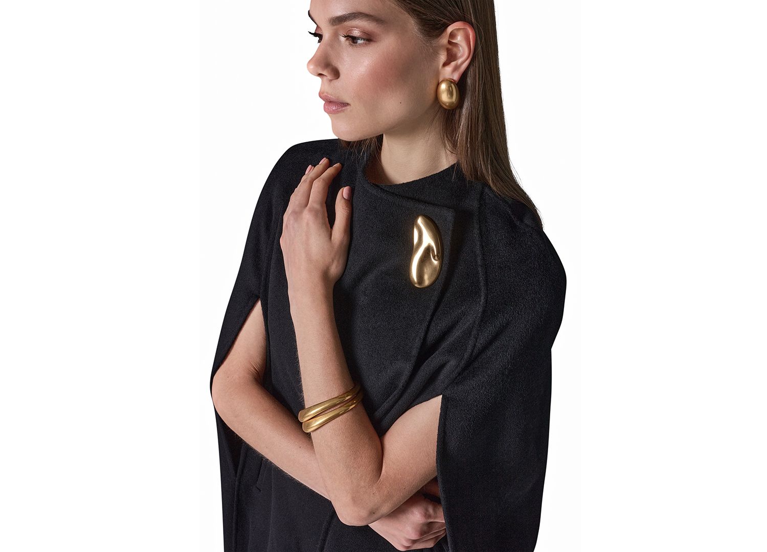 Women's Wool-Blend Maxi Cape Coat