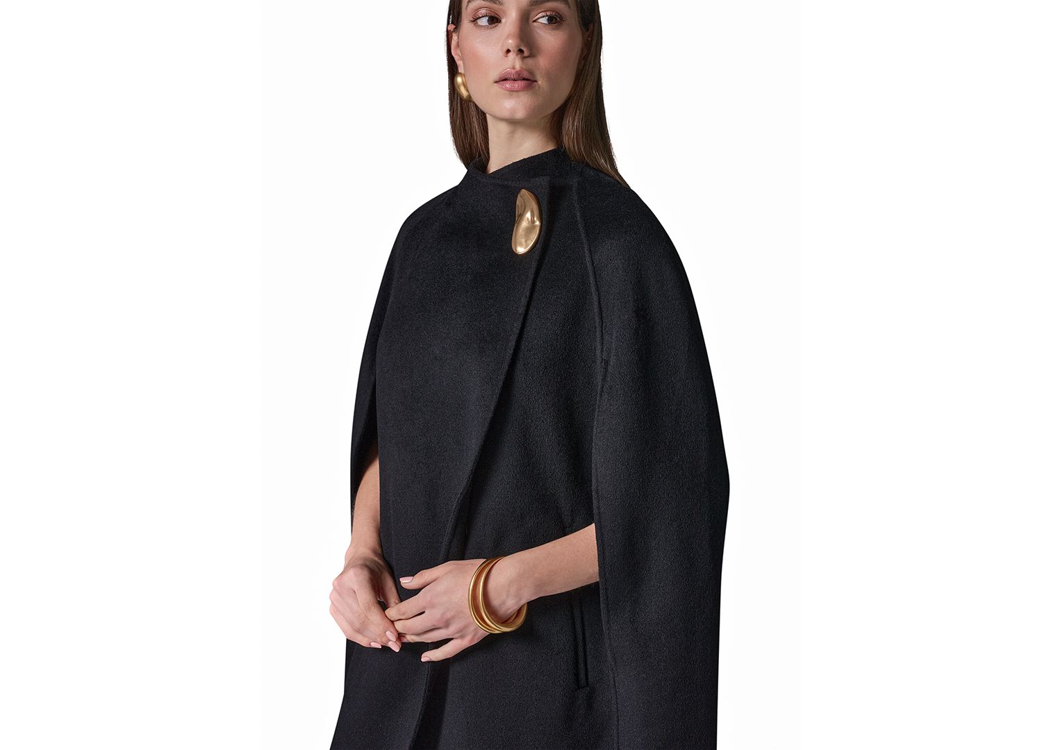 Women's Wool-Blend Maxi Cape Coat