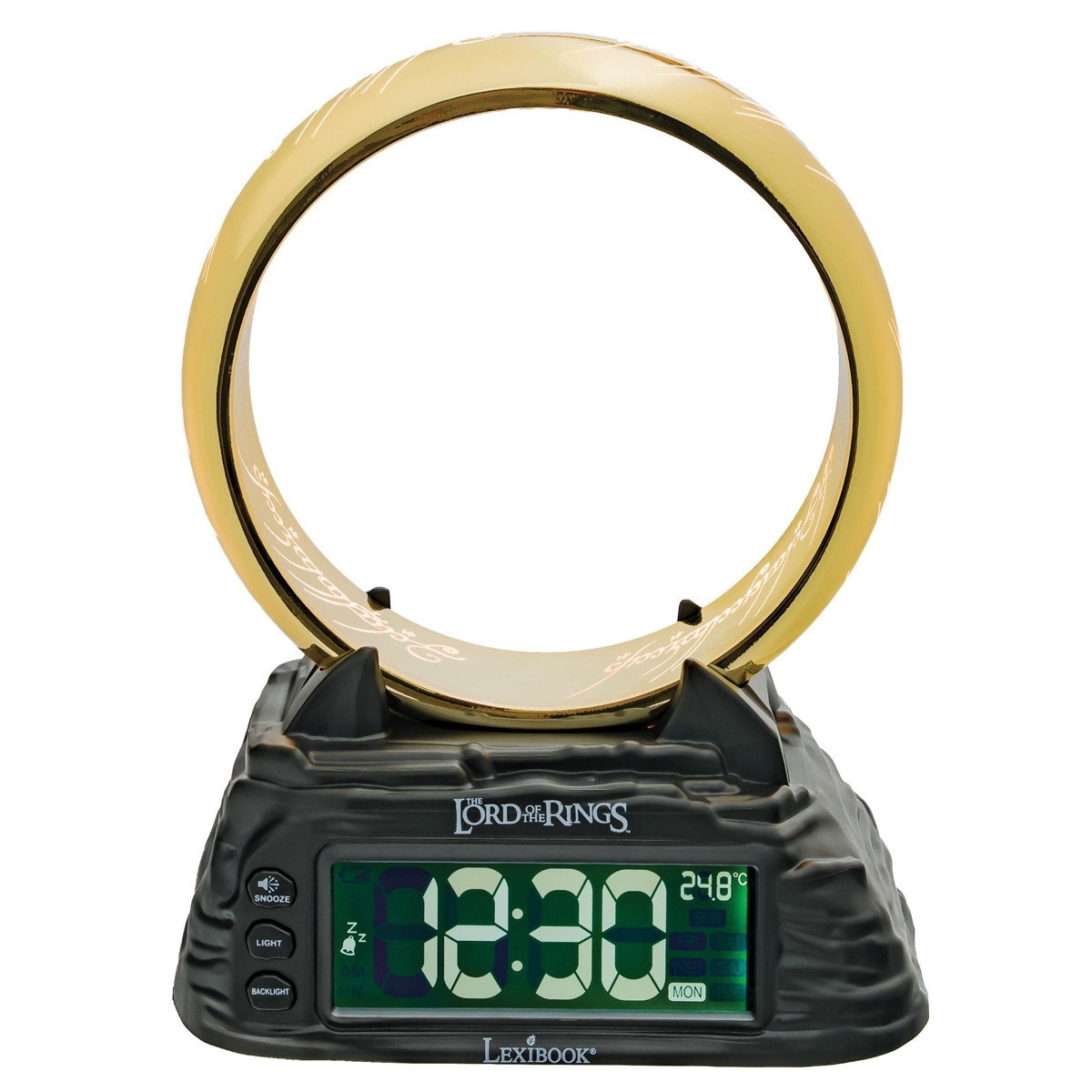 Lexibook Lord of the Rings RL805LR 8.86" One Ring Nightlight Backlit-lcd Alarm Clock - Golden
