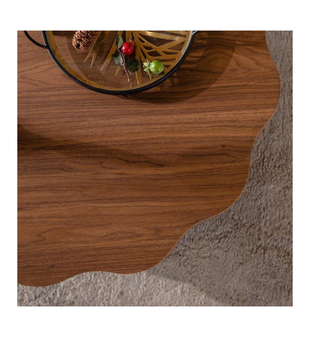 Flynama 31.5 Inch Scalloped Edge Coffee Table