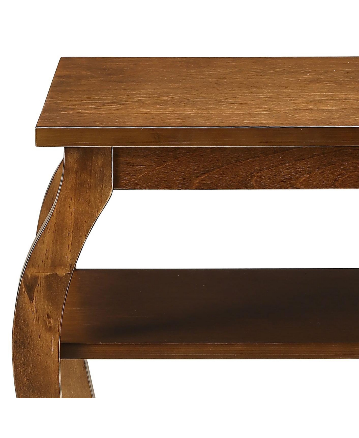 Flynama Square Accent Table 2 Tier Open Storage Cabriole Legs Design