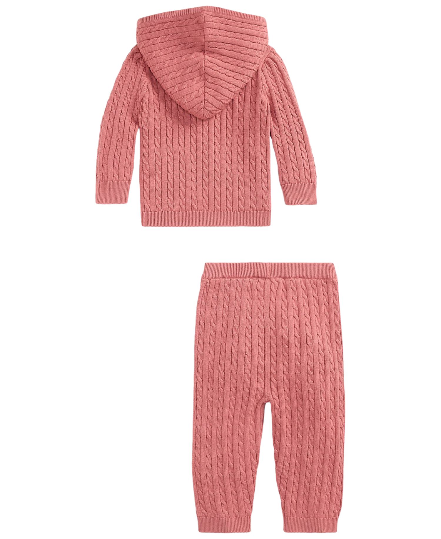 Baby Girls' Mini-Cable Full-Zip Hoodie and Pants, 2-Piece Set