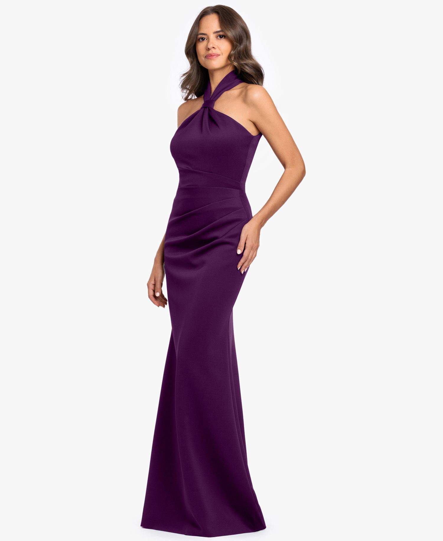 Women's Halter Ruched Gown