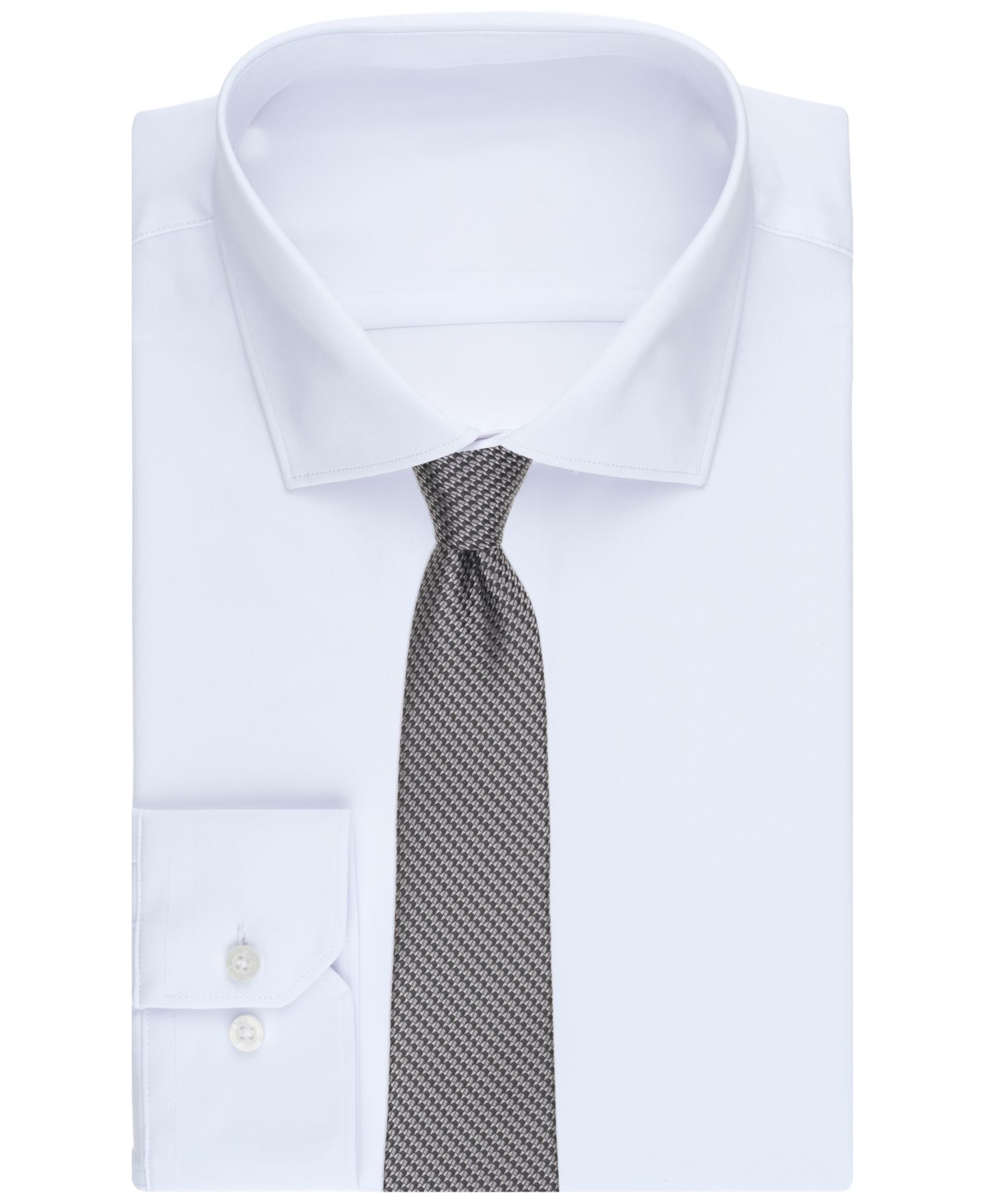 Мужской галстук Perry Ellis Portfolio Roper Geometric Classic Tie, цвет: Чёрный — фото 3