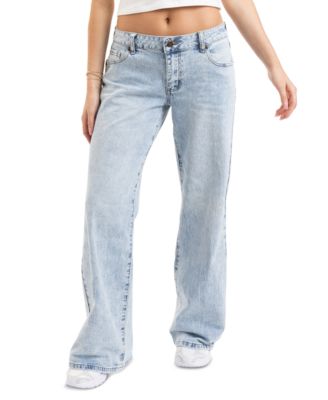 Juniors' Low-Rise Wide-Leg Jeans