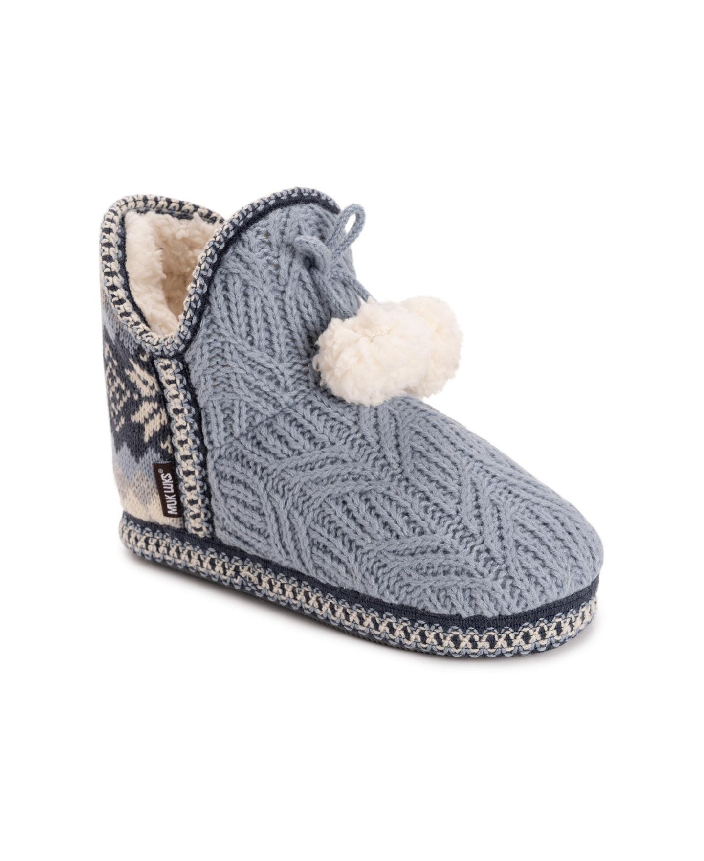 Женские тапочки MUK LUKS Amira Bootie Slippers, цвет: Синий — фото 1