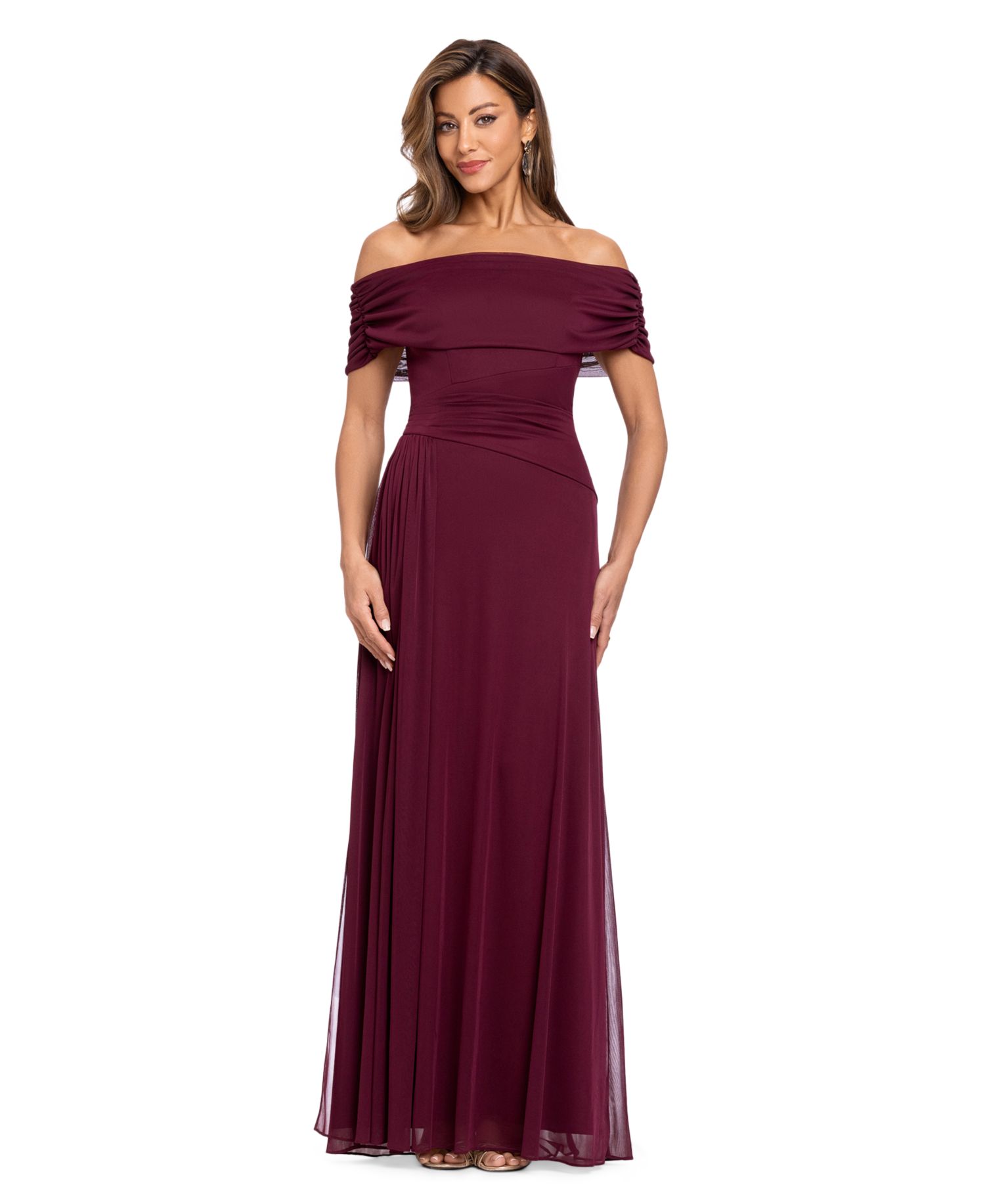 Women's Off-the-Shoulder Ruched Gown