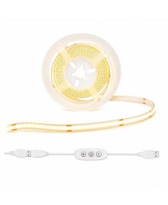 Dimmable USB COB LED Strip Lights Flexible Cuttable Task Lighting for DIY Projects