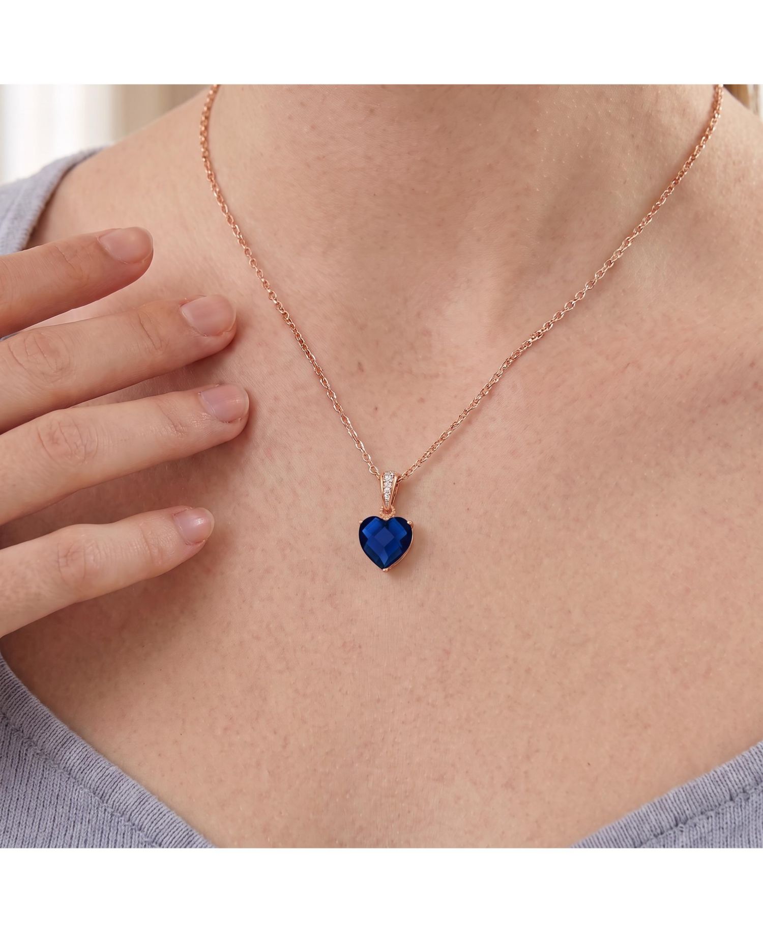 Minimalist Sterling Silver Dainty CZ Heart Pendant Necklace